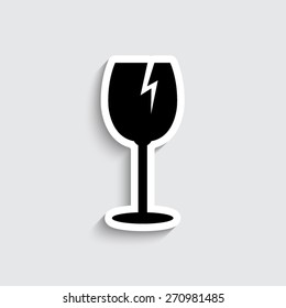 fragile glass -  logistics vector icon