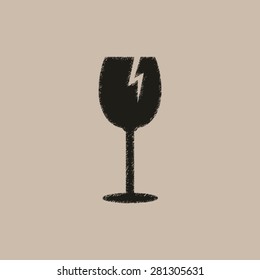fragile glass  - vector icon