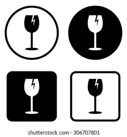 fragile glass  - vector icon