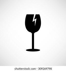 fragile glass  - vector icon