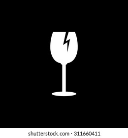 fragile glass  - vector icon