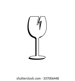 fragile glass - vector icon