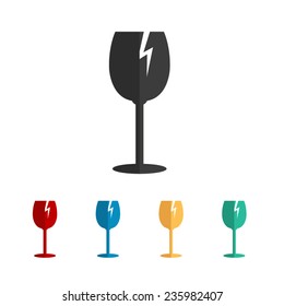 fragile glass  - vector icon, flat design