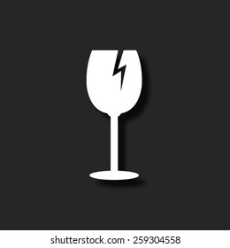fragile glass  - vector icon with shadow