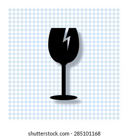 fragile glass - vector icon with shadow