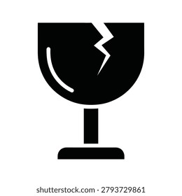 Fragile glassware icon symbolizing breakable items with shipment, transport