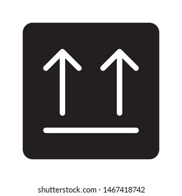 fragile glyph flat vector icon