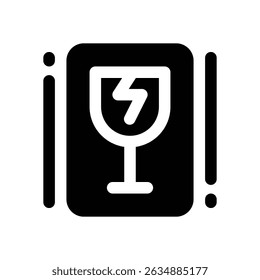 icono de glifo frágil. Icono de Vector fuerte y sólido para Sitios web, interfaces móviles, presentaciones y marca visual. Alta calidad y fácil de editar.