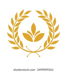 A fragile gold logo with an ornament vector illustration.