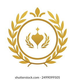 A fragile gold logo with an ornament vector illustration.