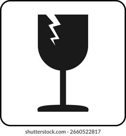 fragile goods symbol vector for packaging