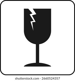 fragile goods symbol vector for packaging