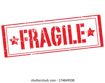 fragile grunge stamp on whit vector illustration