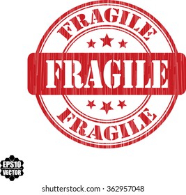 Fragile grunge stamp.Vector.