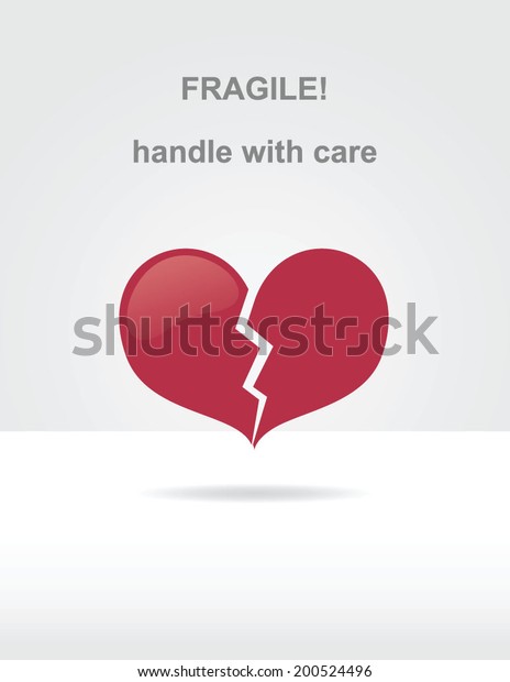 Fragile Handle Care Broken Heart Stock Vector Royalty Free