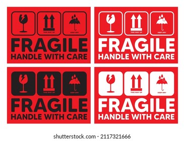 fragile handle with care , Do not throw away with pictogram use for product or delivery package and easy to use print and attach,illustation vector.