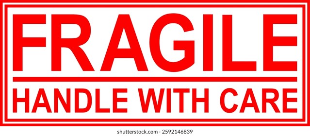 Fragile Handle with Care Icon  Minimalist in Outline Style. Shipping Warning Label, Package Safety Sign, Sticker, Signage, and Logistics Vector Illustration