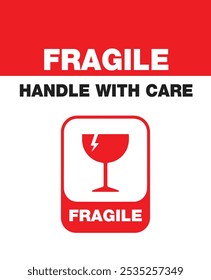 Fragile handle with care logistics and delivery shipping sign