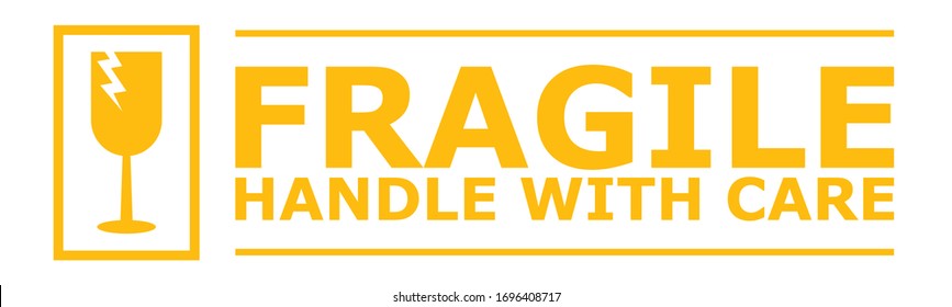 Fragile, Handle with Care or Package Label stickers. Banner format. EPS 10 vectors.