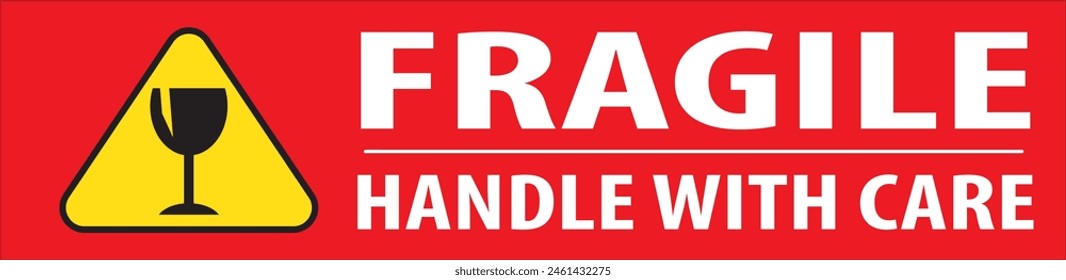 Fragile handle with care sign vector