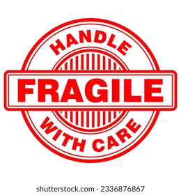 Fragile handle with care stamp vector