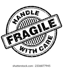 Fragil, vorsichtig handhaben, Stempel, Vektorgrafik