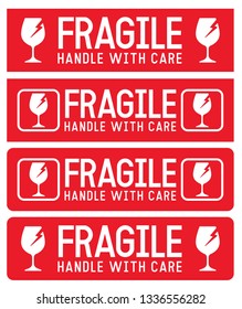 Fragile Handle Care Sticker Label Template Stock Vector (Royalty Free ...