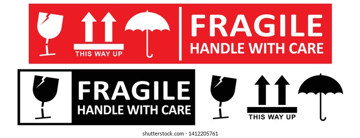 Fragile Handle With Care Sticker Or Label Collection