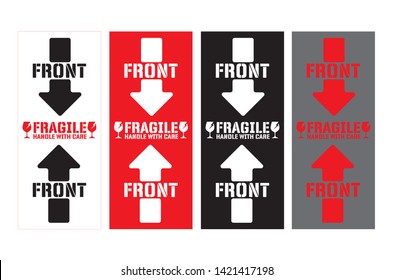 "Fragile Handle with Care sticker and label collection for logistics, shipping, and delivery. Vector EPS 10 format, ideal for packaging, boxes, and safe transport. High-quality, scalable design."