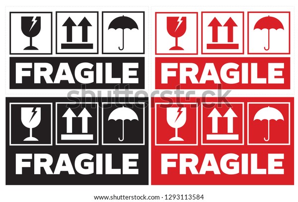 Fragile Handle Care Sticker Packaging Vector Stock Vector Royalty Free 1293113584 6084