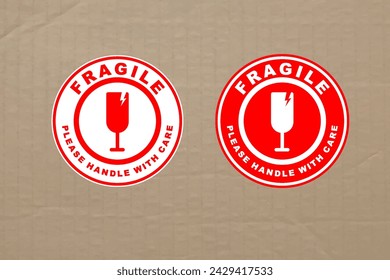 Fragile handle with care sticker and poster for delivery service