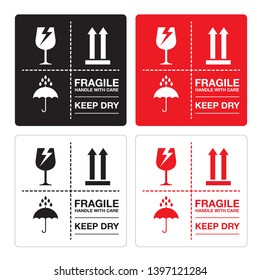 Fragile Handle with Care Sticker, Vector EPS 10
