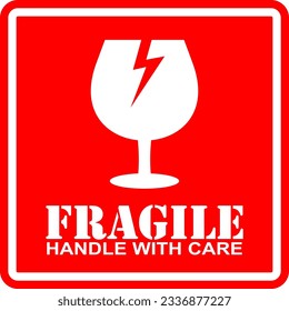 Fragile handle with care sticker vector