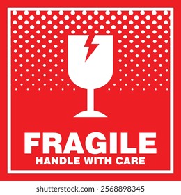  Fragile, handle with care, sticker vector
