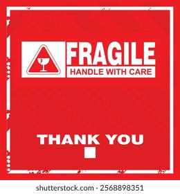 Fragile, handle with care, sticker vector
