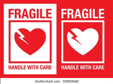 fragile heart vector symbol