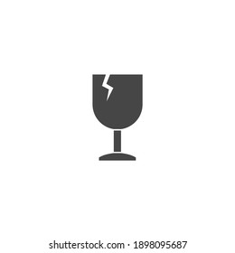 Icono frágil Gráfico vectorial negro y blanco