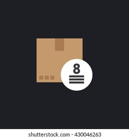 Fragile icon. cardboard with maximum piles icon