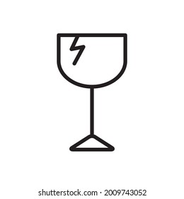 Fragile Icon Design Vector Graphic Illustration Template In Trendy Flat Style Sign And Symbol . Suitable for website design, logo, app, and ui. EPS 10.