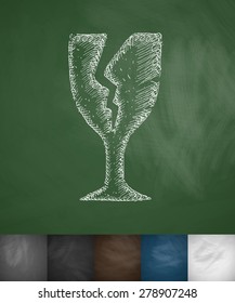 fragile icon. Hand drawn vector illustration. Chalkboard Design