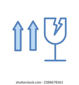 Fragile icon isolate white background vector stock illustration