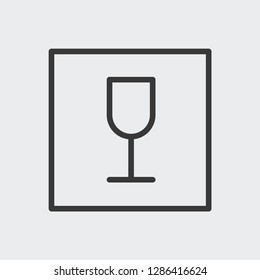 Fragile icon isolated on background. Logistic symbol modern, simple, vector, icon for website design, mobile app, ui. Vector Illustration
