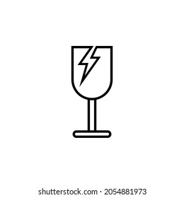 fragile icon, label vector, packaging illustration