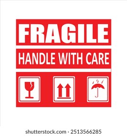 Fragile icon, fragile label, fragile vector, fragile sticker, handle with care