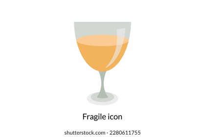 Un icono frágil. Diseño de estilo ligero regular y negrita aislado en el fondo blanco.