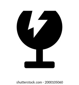 fragile icon or logo isolated sign symbol vector illustration - high quality black style vector icons