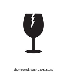 fragile icon logo vector design