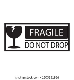 fragile icon logo vector design