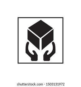 fragile icon logo vector design