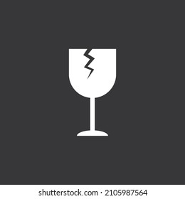 Icono frágil sobre fondo gris